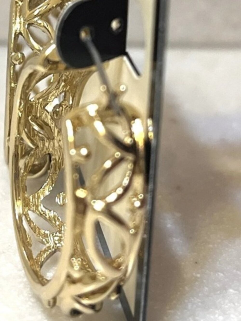 NAPIER Mod/Contemporary Gold Open Leaf Design Chunky Hoop Earrings**NEW!